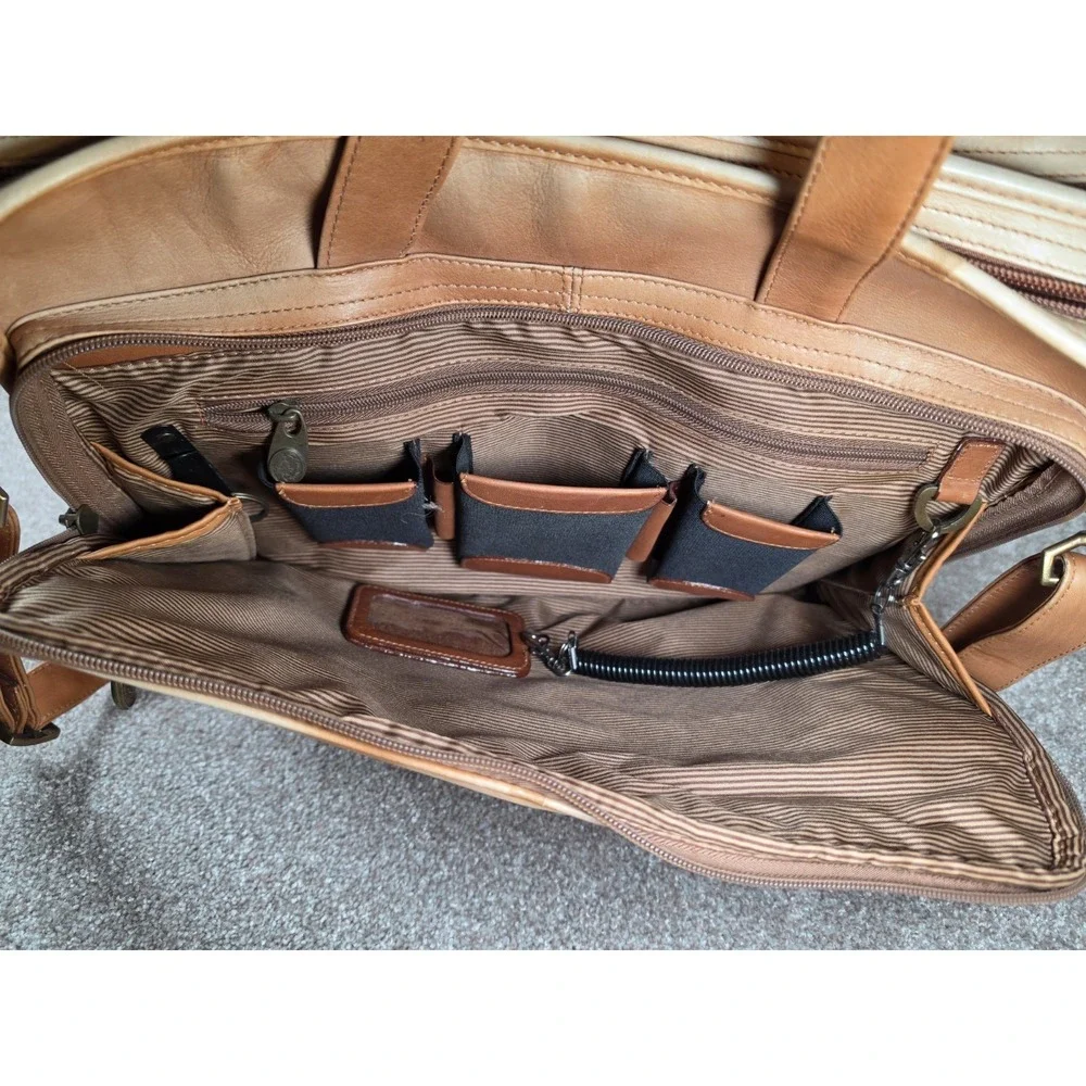 Dilana Santa Fe Full Grain Colombian Leather Laptop Briefcase Messenger Bag